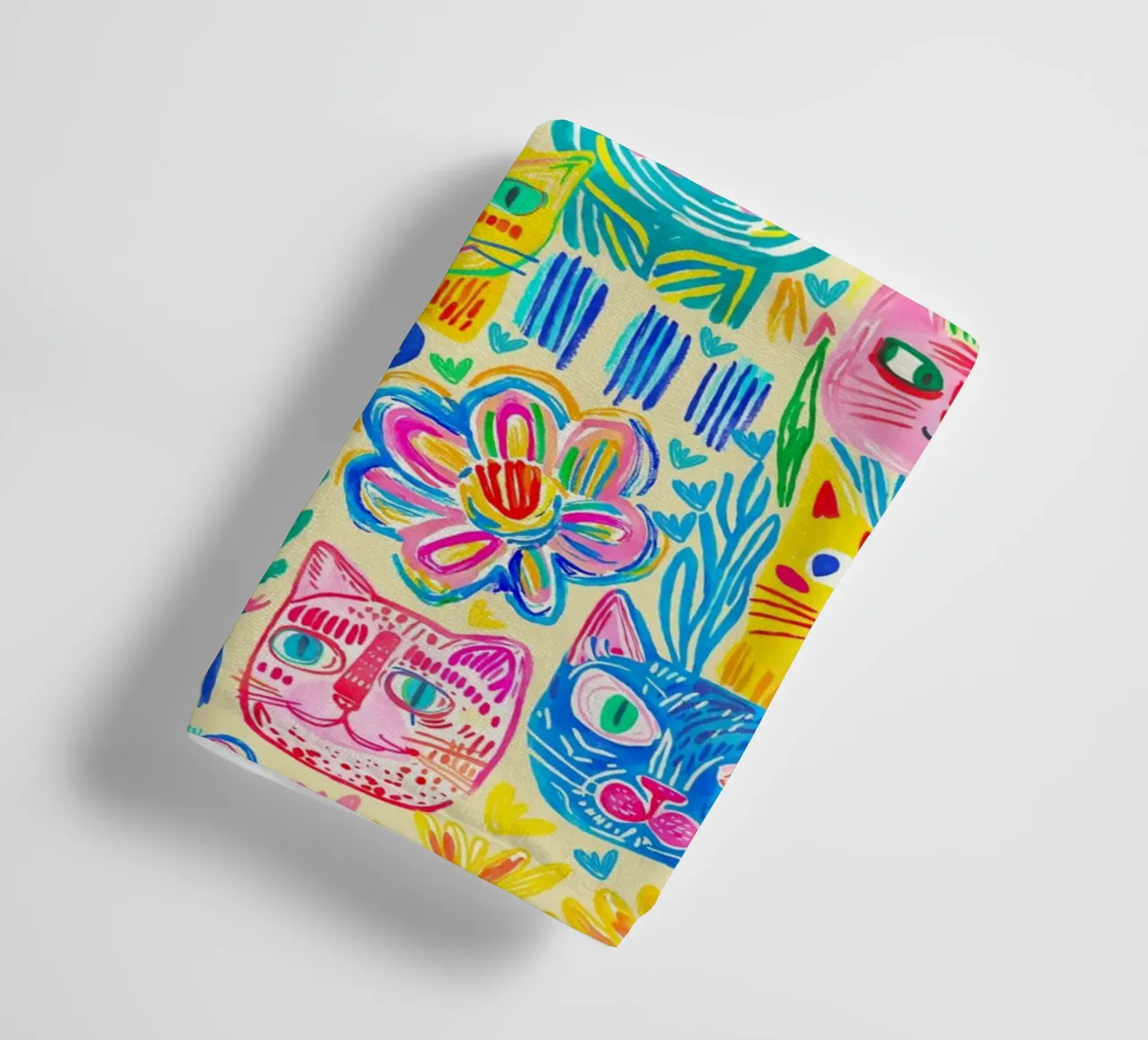 Bold And Groovy Pop Art Doodle Cats Multicolor asciugamano da bagno da Andrea Haase Modern Home