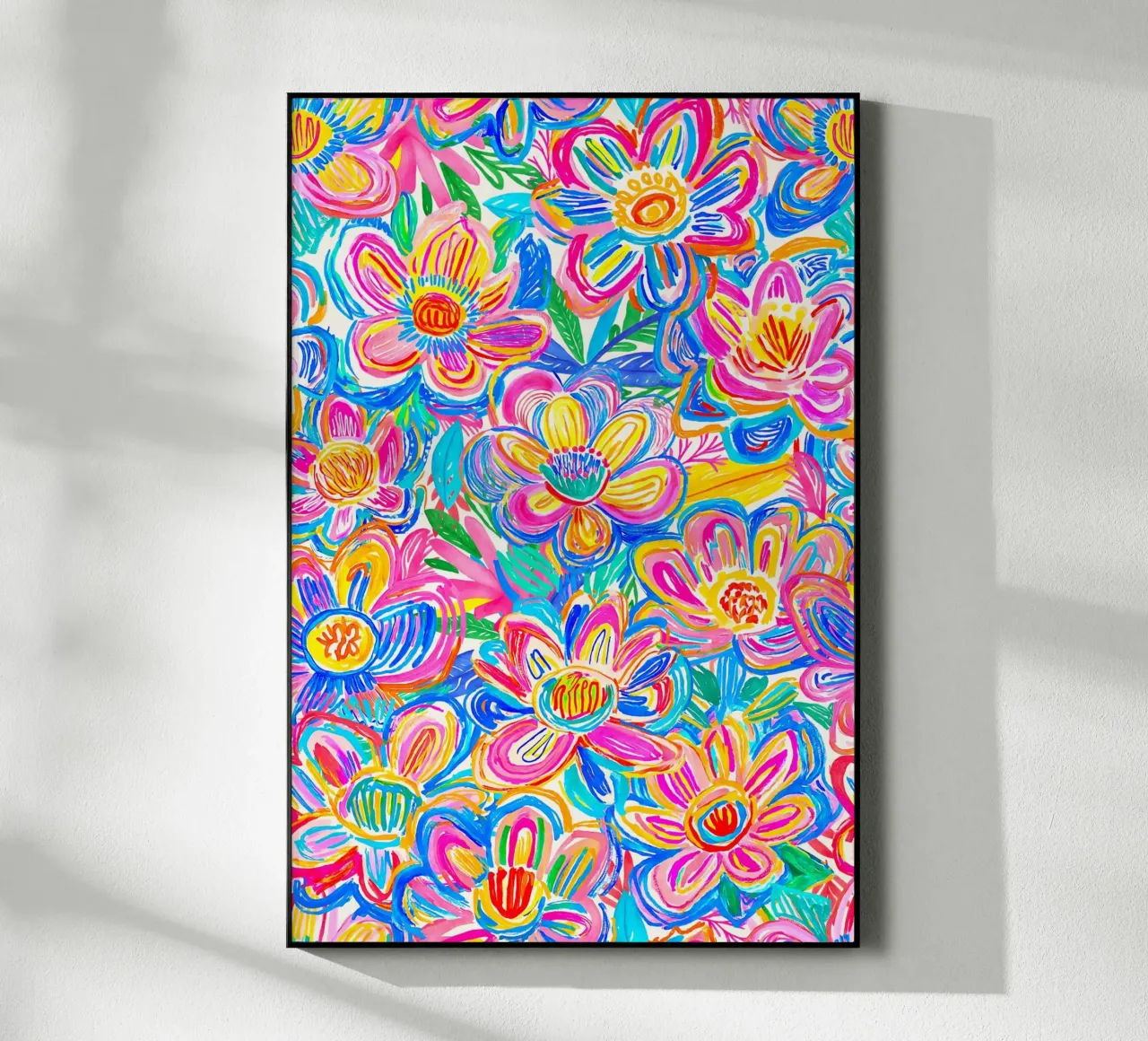 Fiori estivi in grassetto Groovy Pop Art Doodle plexiglass da Andrea Haase Modern Home