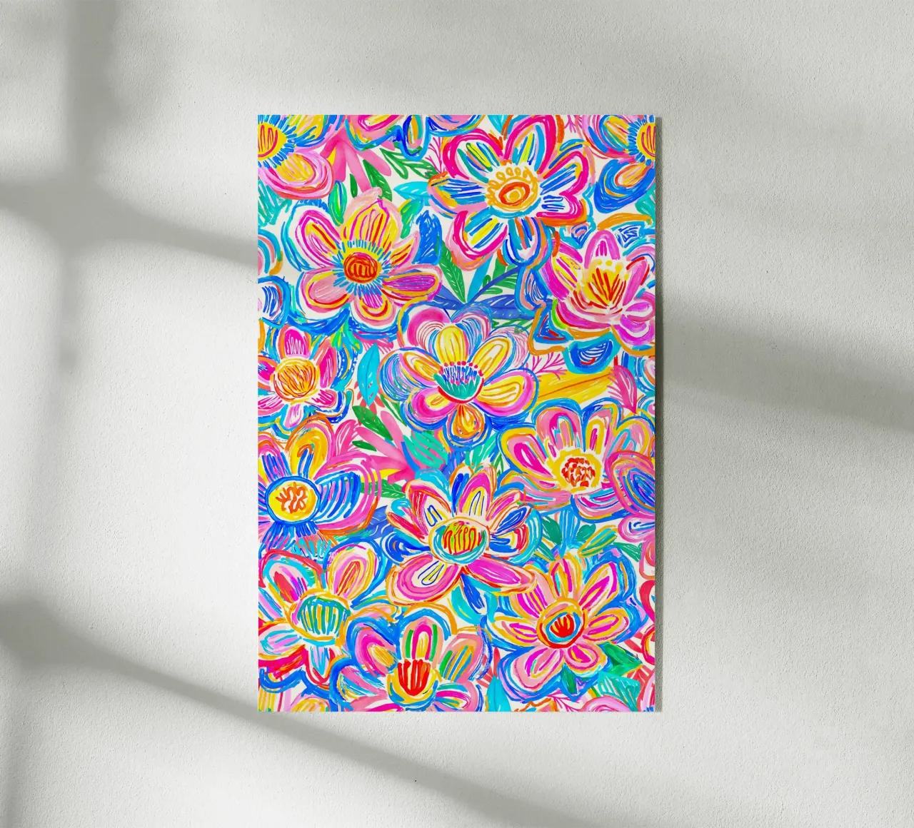 Fiori estivi in grassetto Groovy Pop Art Doodle plexiglass da Andrea Haase Modern Home