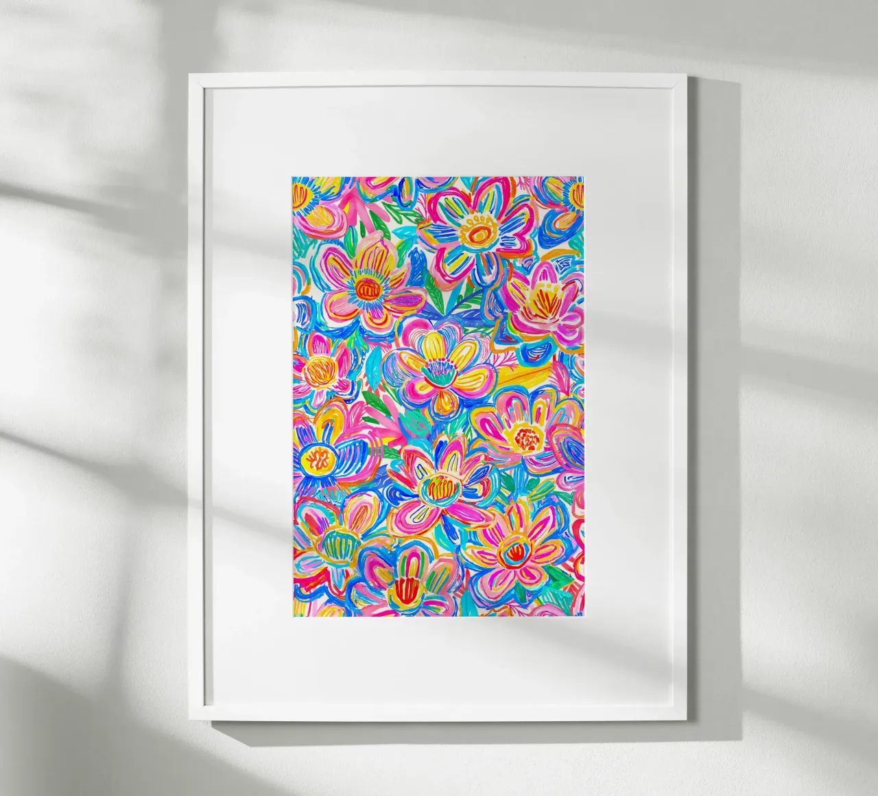 Fiori estivi in grassetto Groovy Pop Art Doodle carta hahnemühle da Andrea Haase Modern Home