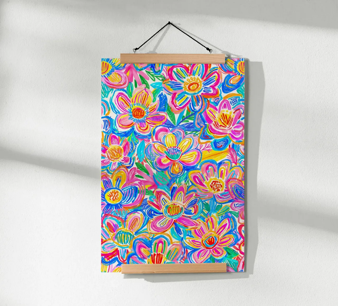 Fiori estivi in grassetto Groovy Pop Art Doodle carta hahnemühle da Andrea Haase Modern Home