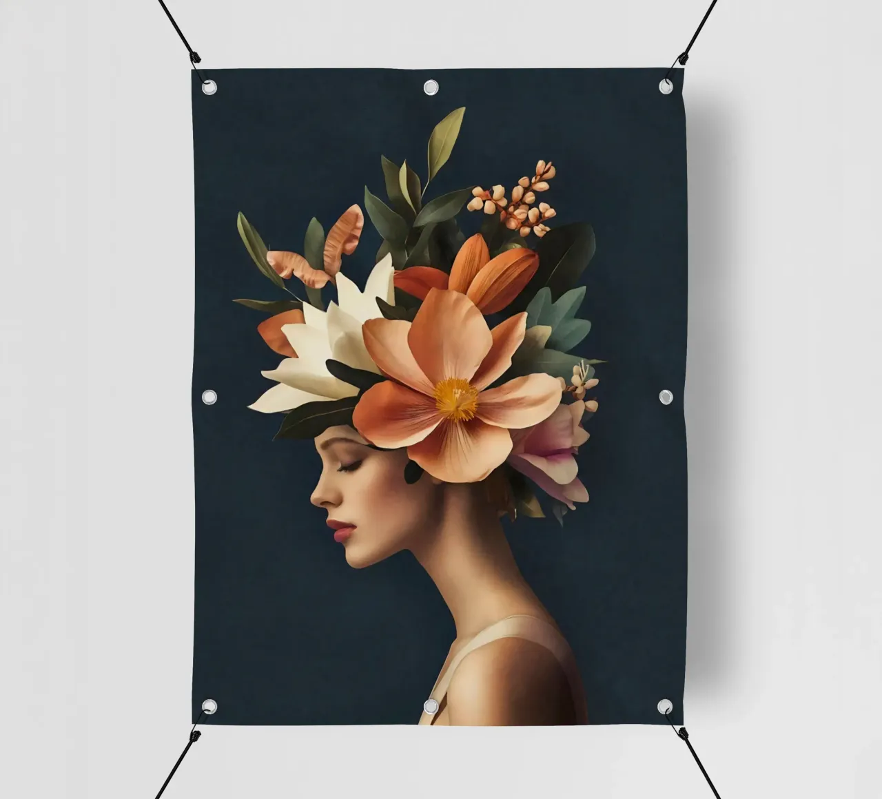 Ritratto botanico Boho Beauty Ethereal telo in pvc da Andrea Haase Floral Passion