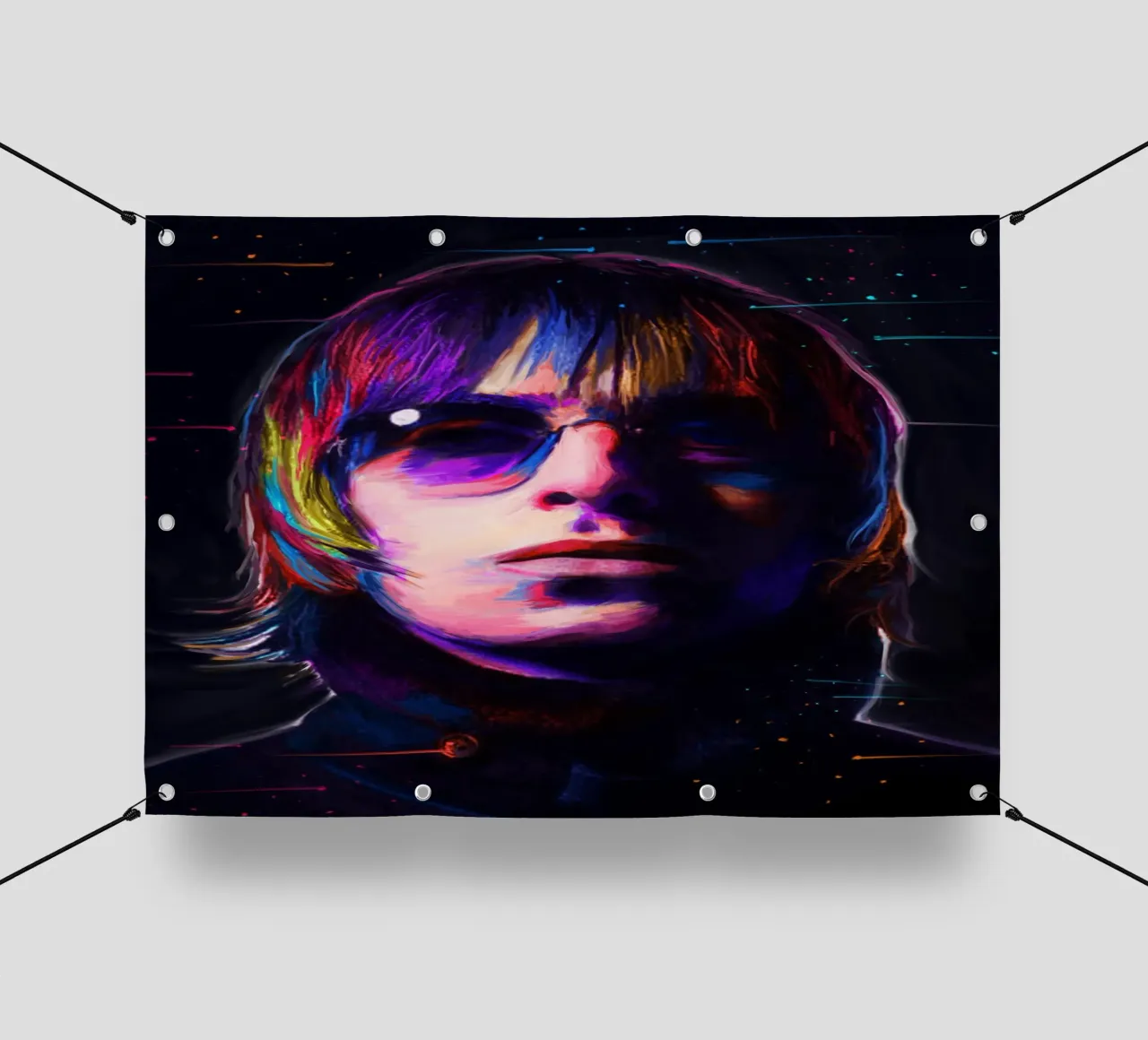 Liam Gallagher arte pop colorata telo in pvc da Hantamrata