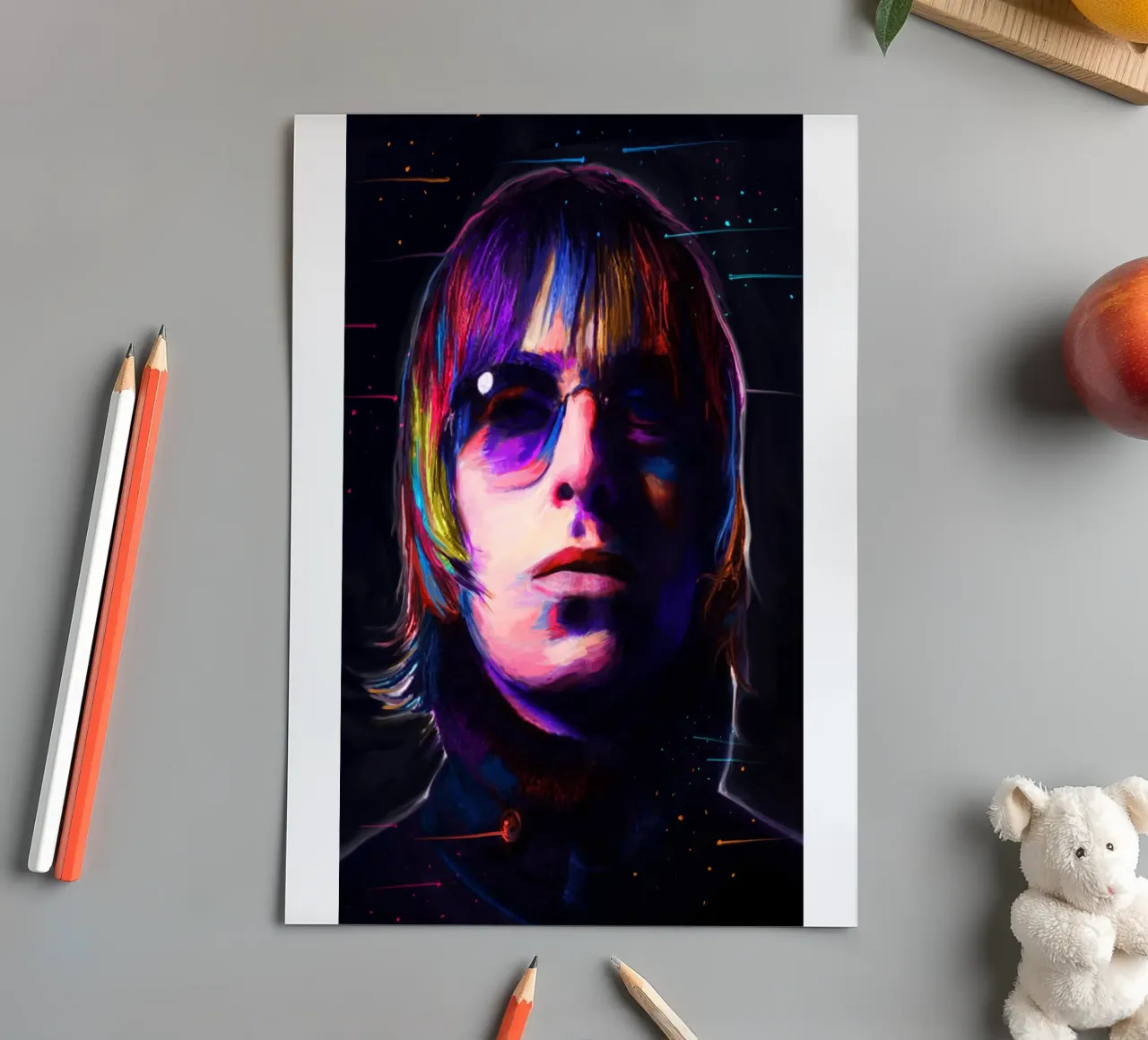 Liam Gallagher kleurrijke pop-art stickervel van Hantamrata