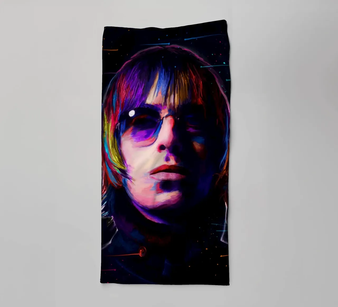 Liam Gallagher colorful pop art towel by Hantamrata