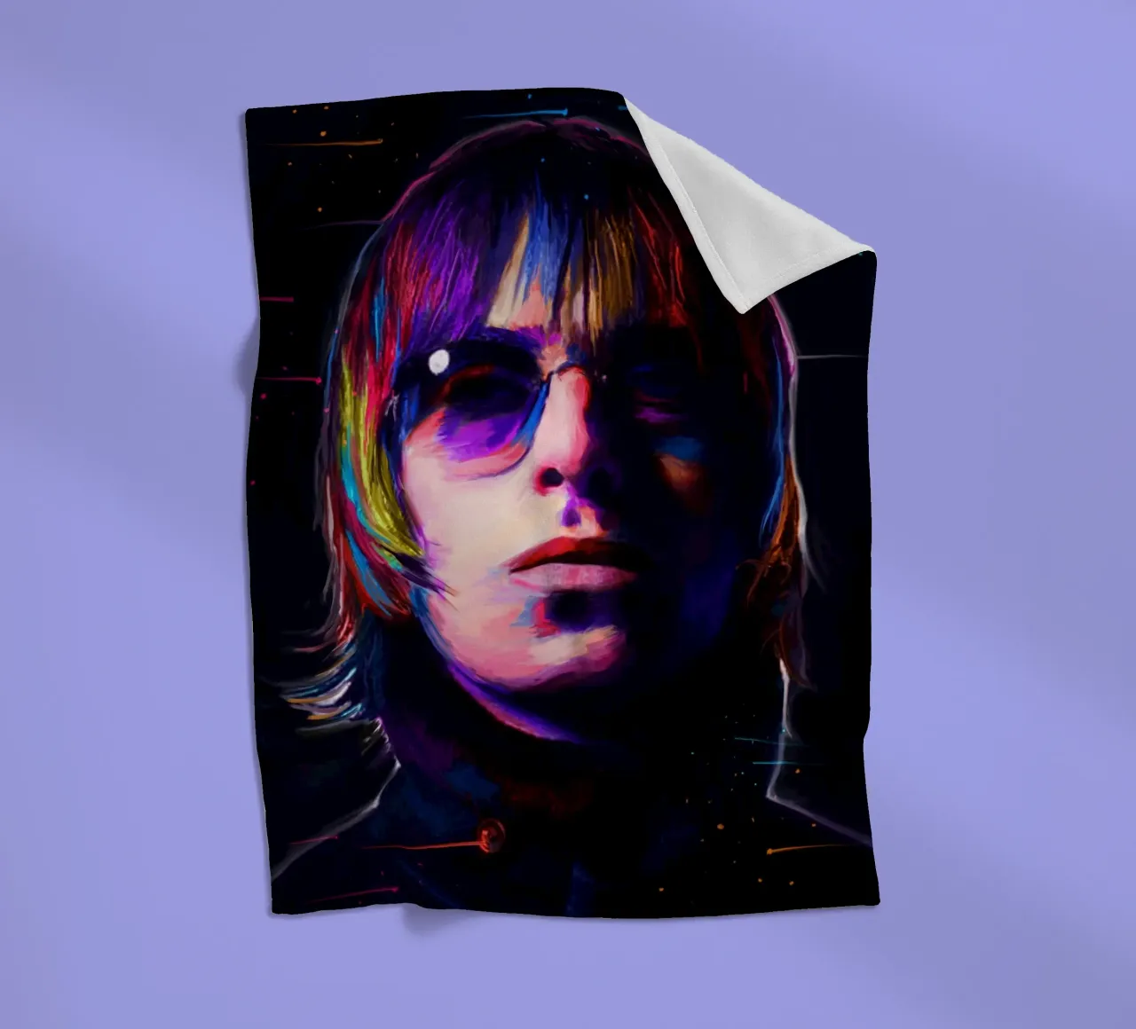 Liam Gallagher arte pop colorata coperta in pile da Hantamrata
