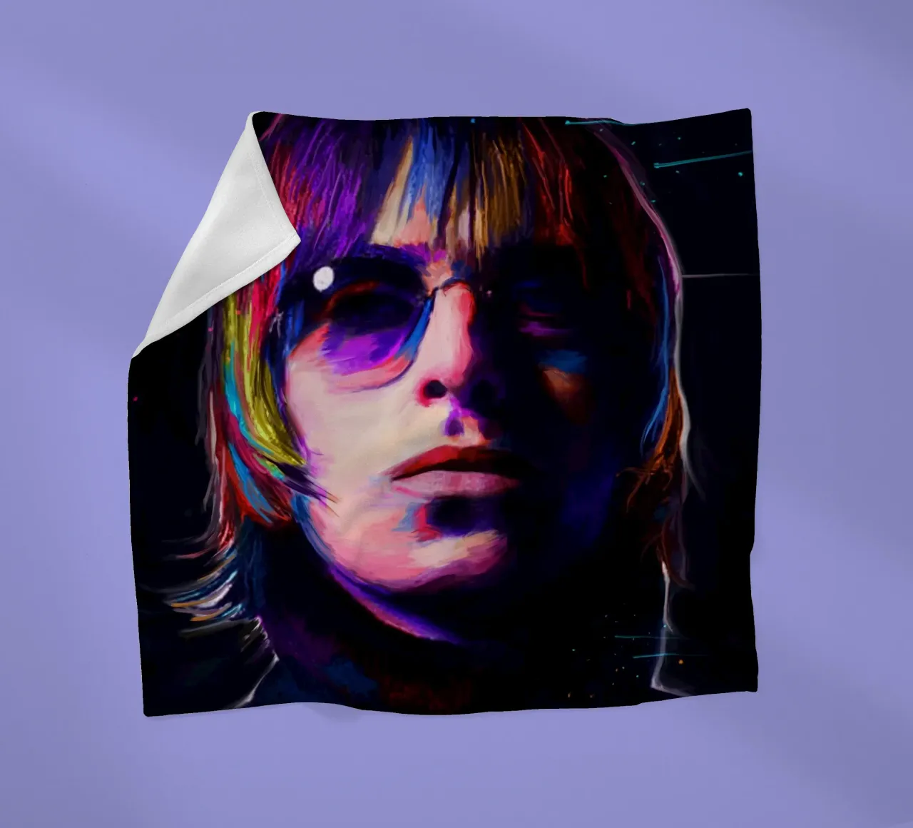 Liam Gallagher arte pop colorata coperta in pile da Hantamrata
