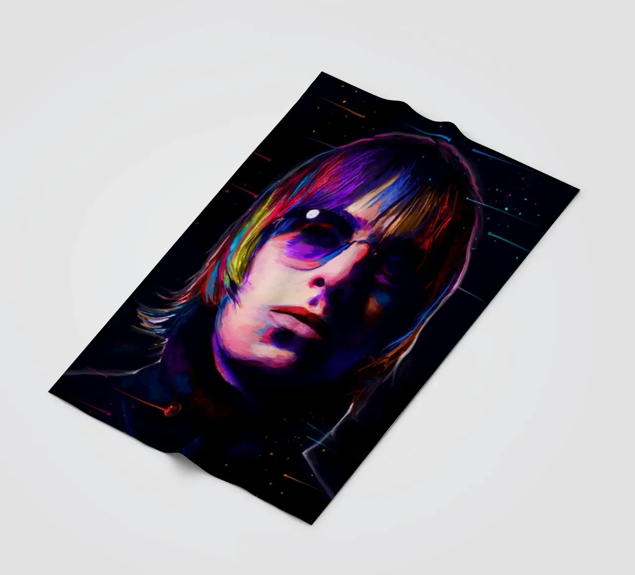 Liam Gallagher arte pop colorata coperta in pile da Hantamrata