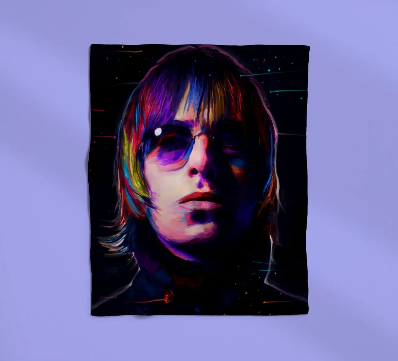 Liam Gallagher arte pop colorata coperta in pile da Hantamrata