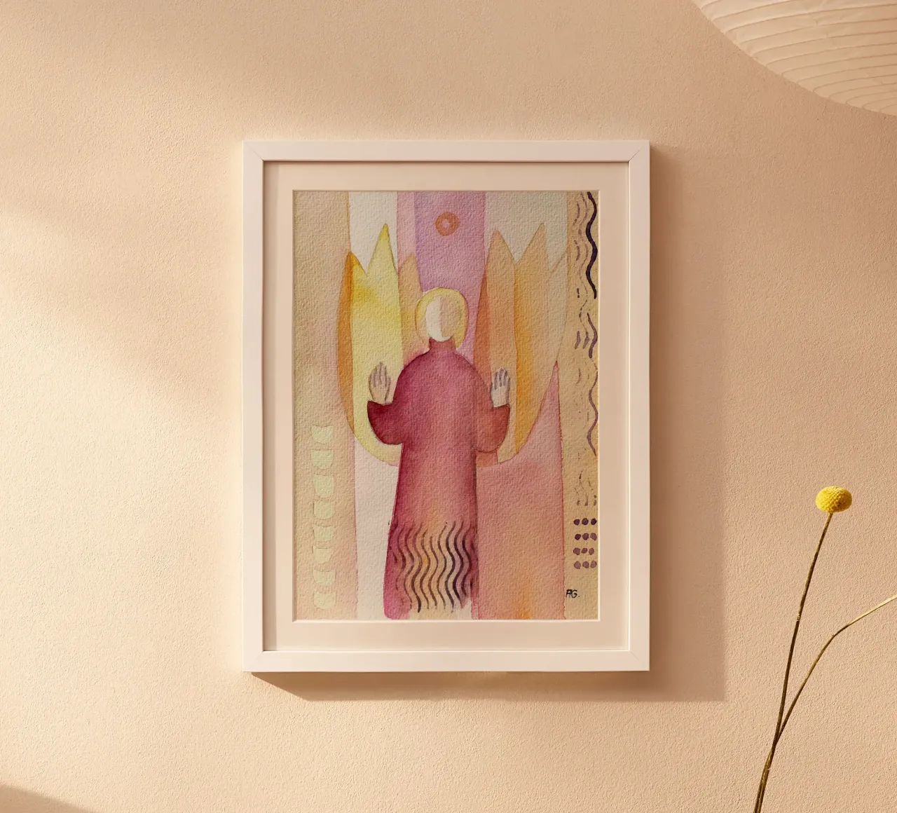 Engel des Segnens poster con telaio in plastica da Engelbilder