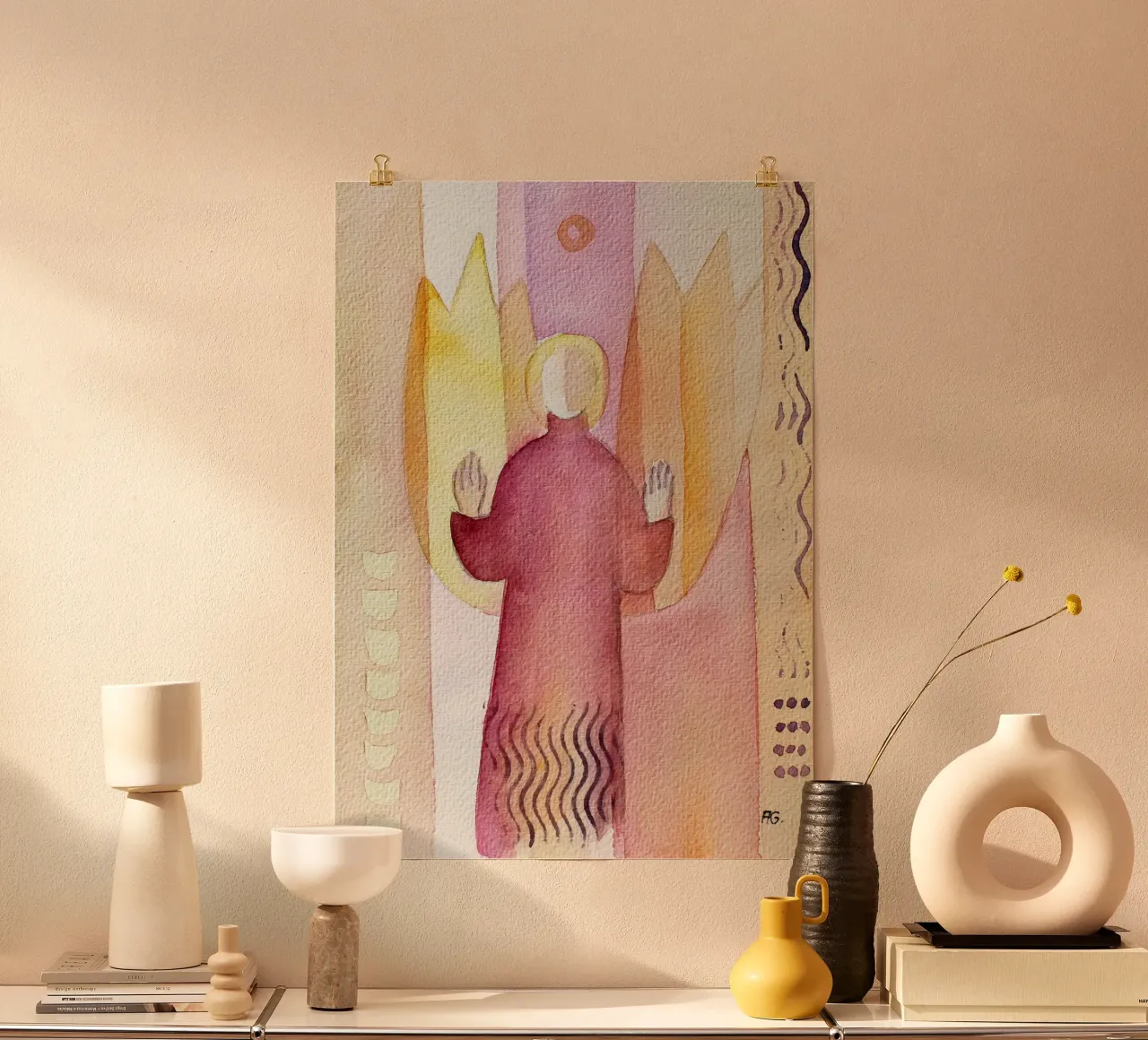 Engel des Segnens poster con telaio in plastica da Engelbilder