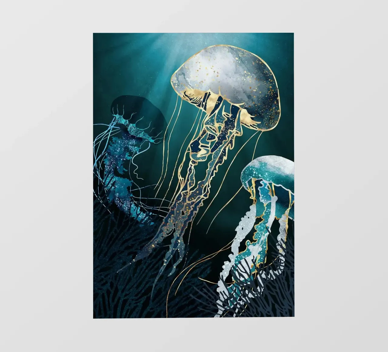 Medusa astratta di giada pellicola backlit da Margaret Marie Ostrout