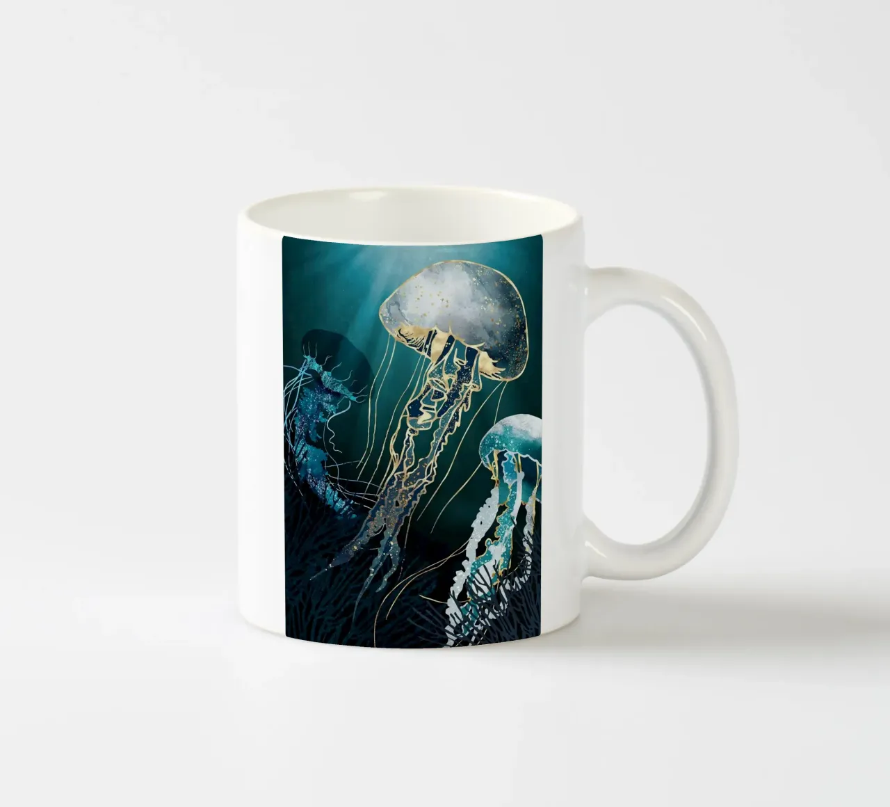 Medusa astratta di giada tazza in ceramica da Margaret Marie Ostrout