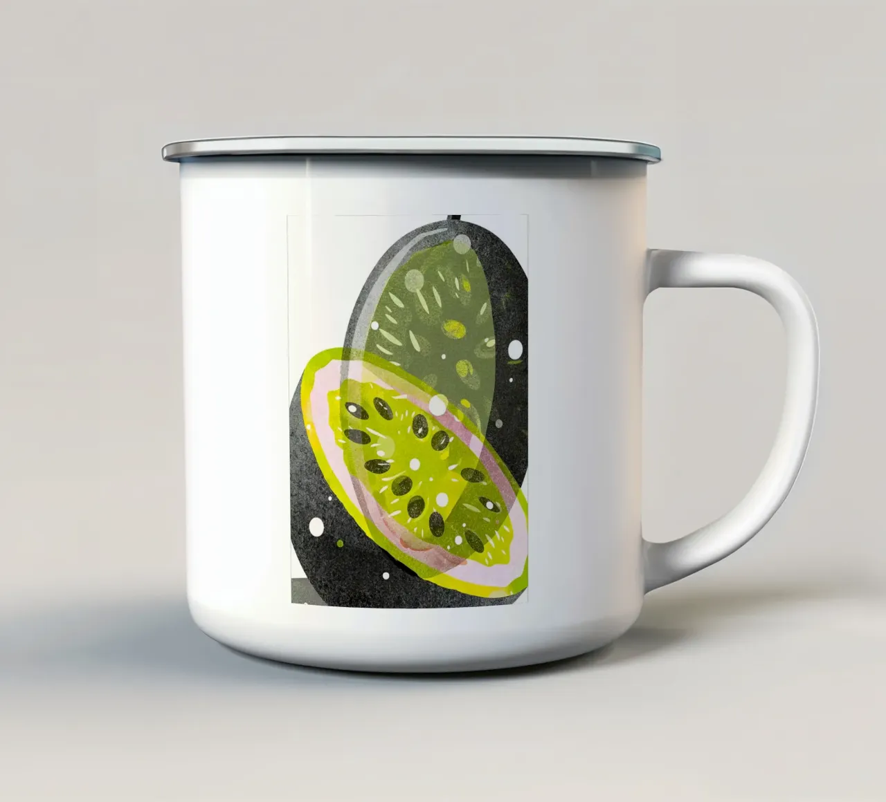 Kiwi tazza in smalto da Point and Art