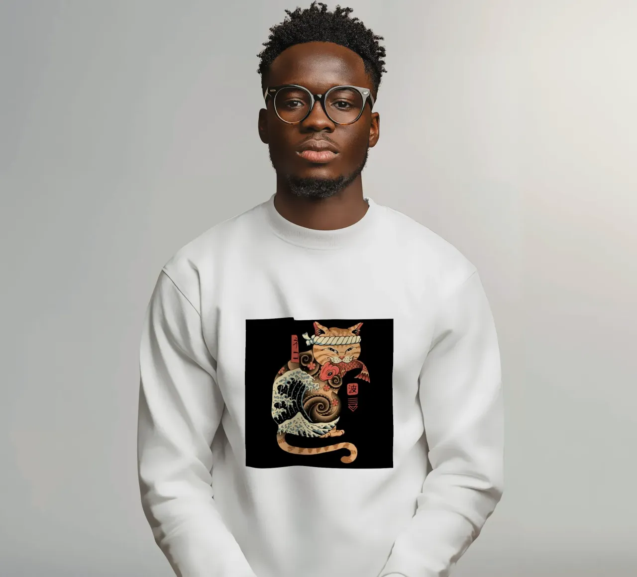 Neko Cat Fish Wave felpa da Michel Studio