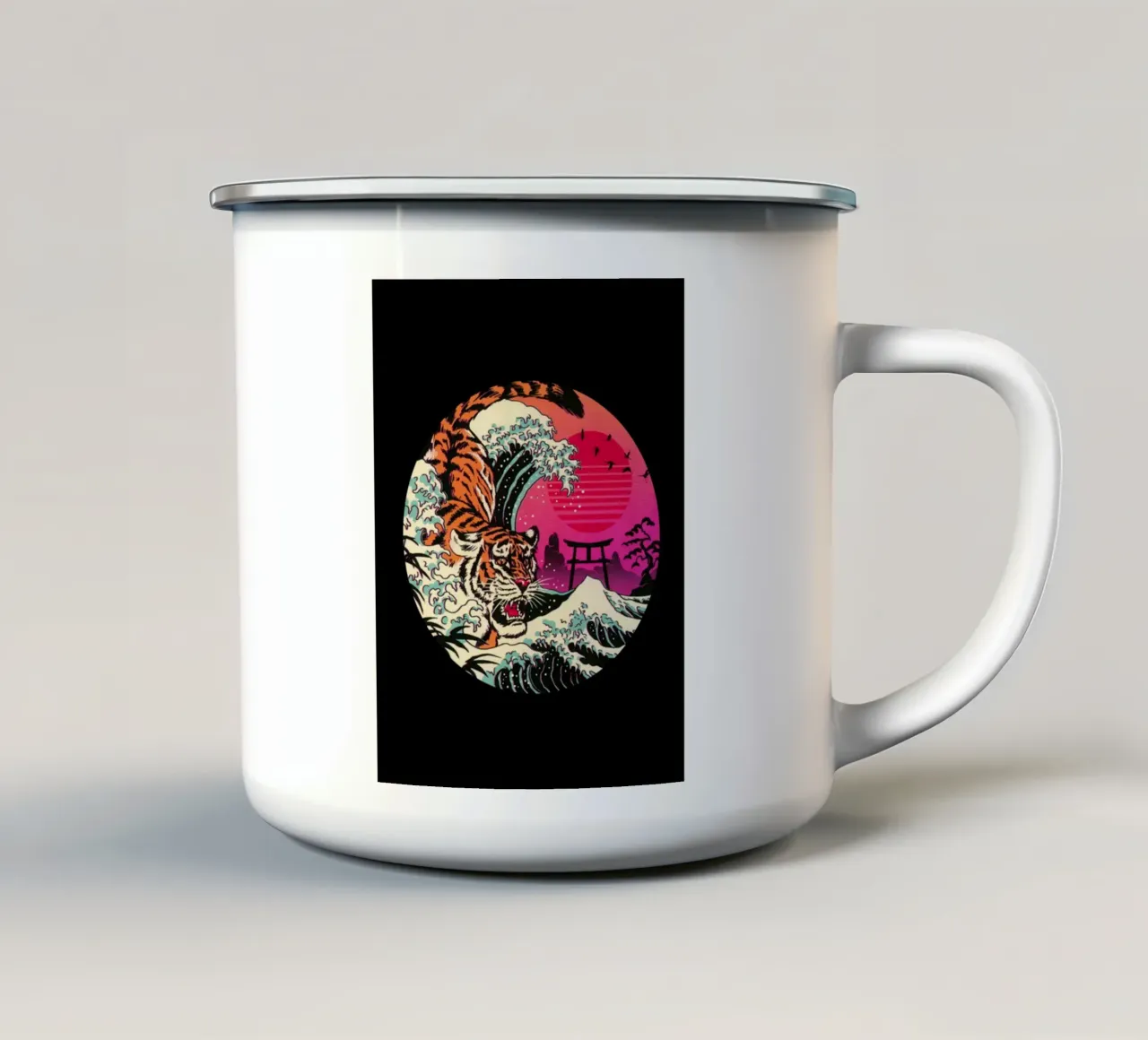 Bicicletta Tiger Wave tazza in smalto da Michel Studio