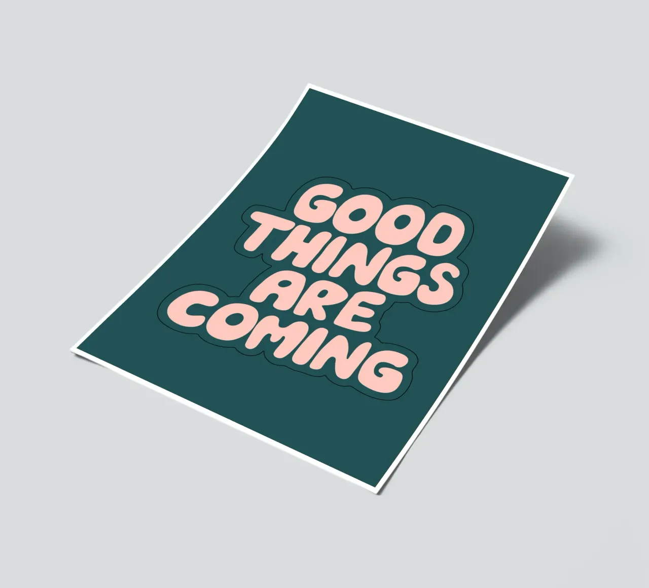 Good Things are Coming Optimistic Typography Print Green sticker sheet by THE MOTIVATED TYPE