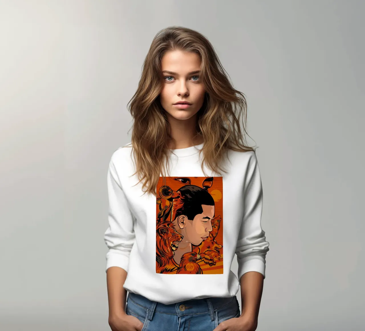 De shirtlijst sweatshirt van Michel Studio