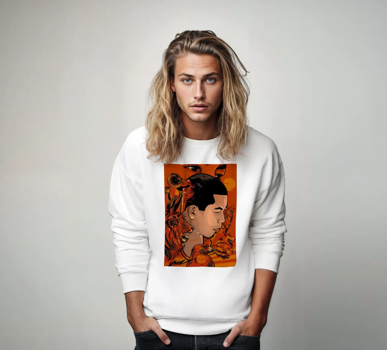 De shirtlijst sweatshirt van Michel Studio
