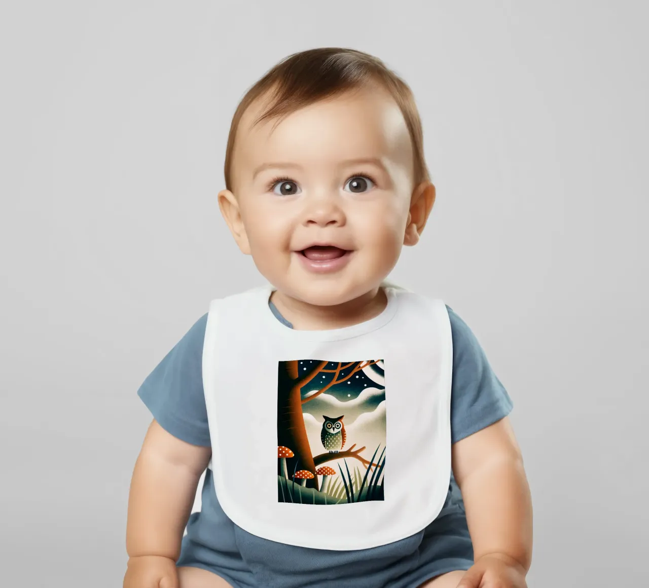 die Eule Babylätzchen von 🐹 BABY ART PRINTS