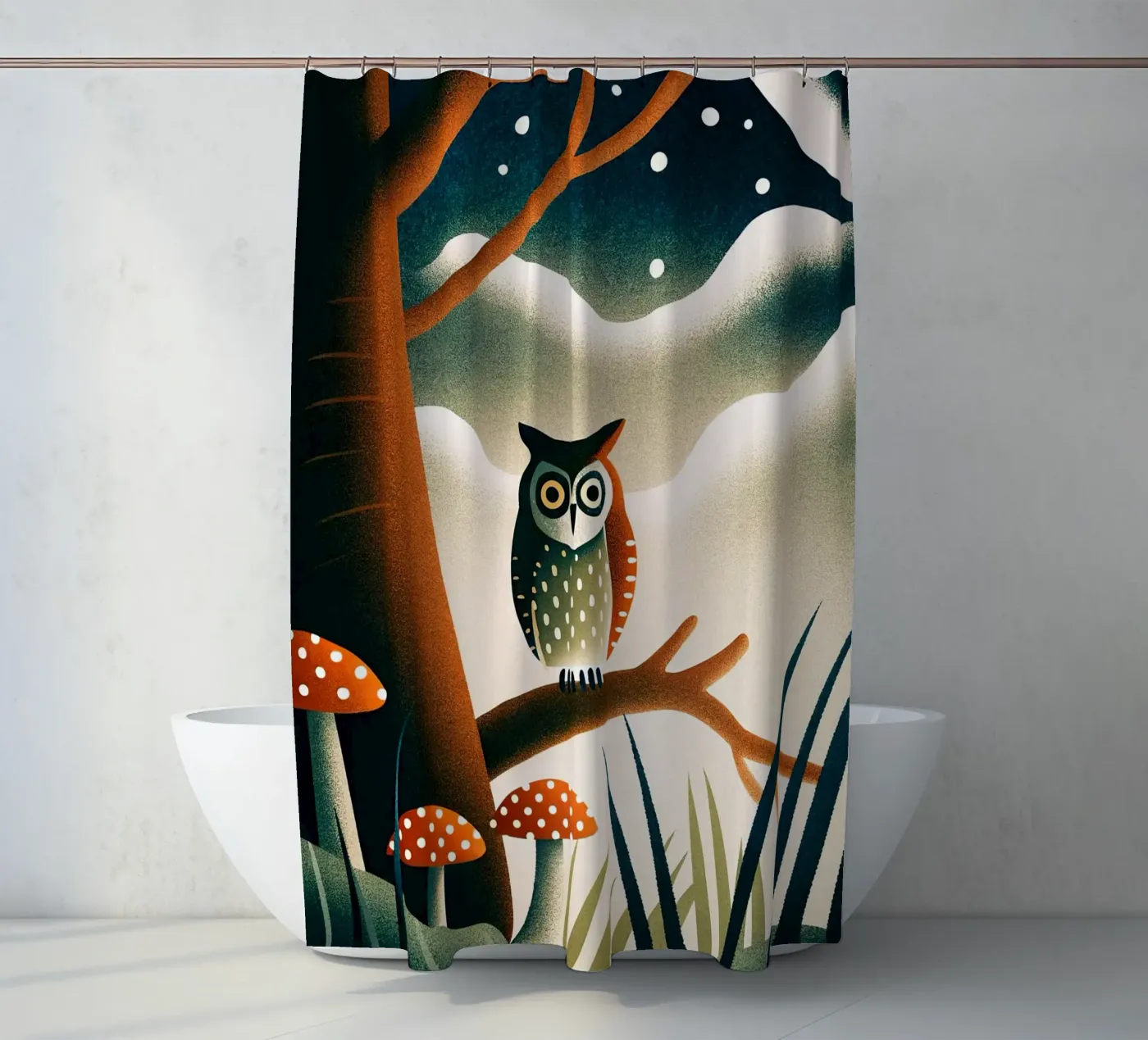 the owl Duschvorhang von 🐹 BABY ART PRINTS