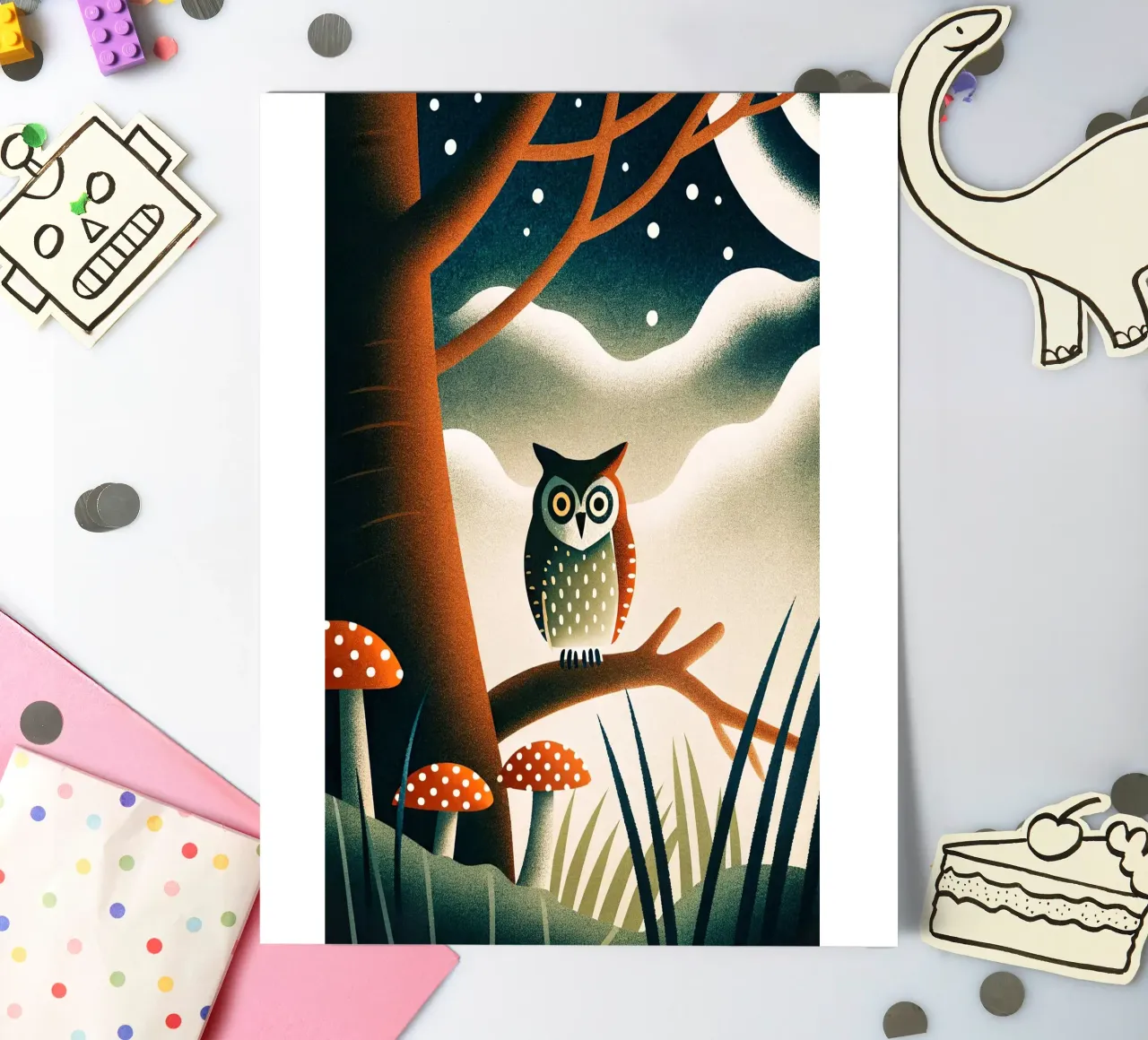 die Eule Stickerbogen von 🐹 BABY ART PRINTS