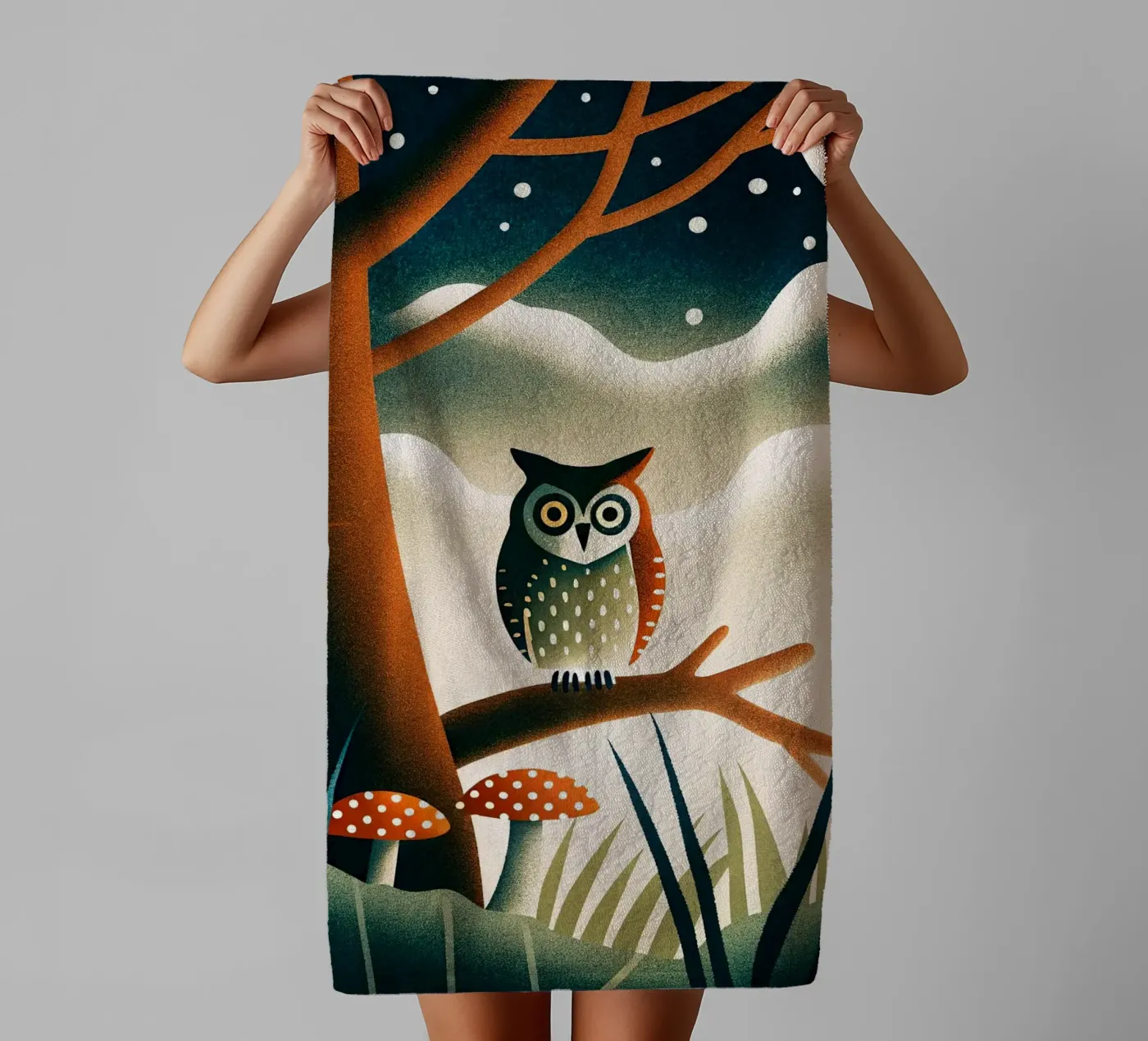 the owl Handtuch von 🐹 BABY ART PRINTS