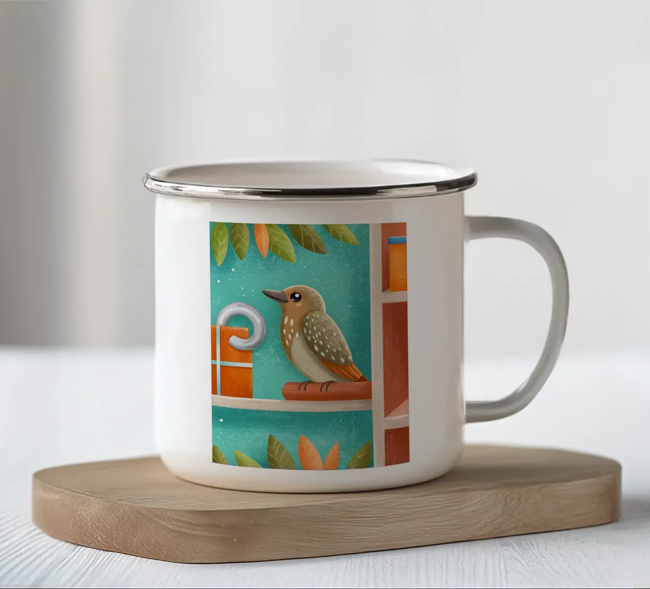 L'uccellino tazza in smalto da 🐹 BABY ART PRINTS