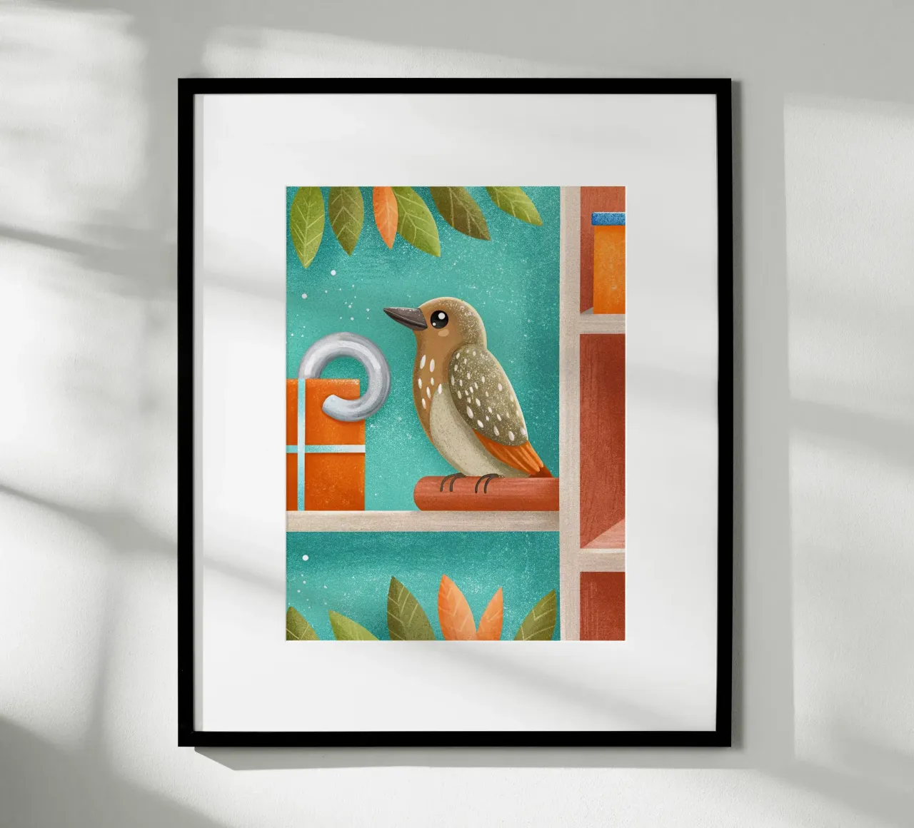 L'uccellino poster con telaio in legno da 🐹 BABY ART PRINTS