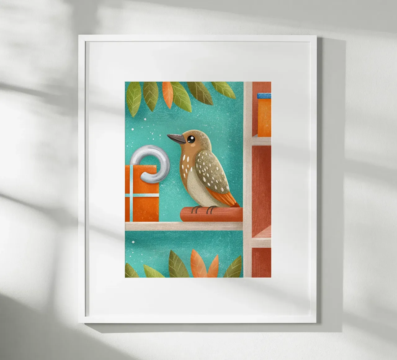L'uccellino poster con telaio in legno da 🐹 BABY ART PRINTS