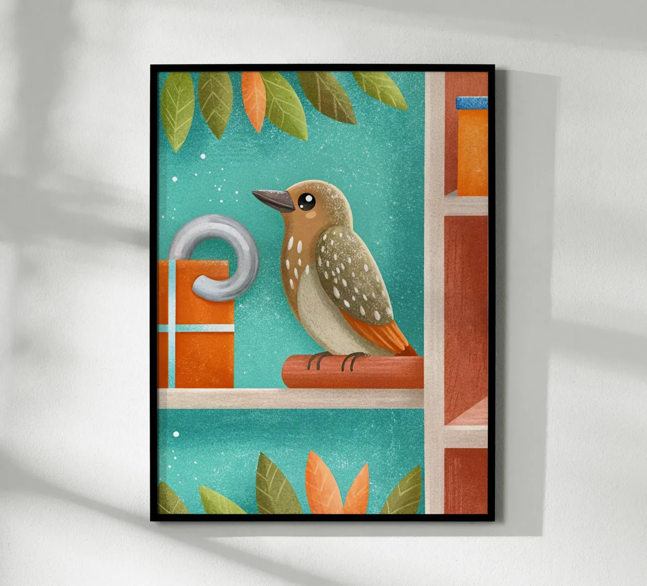 L'uccellino poster con telaio in legno da 🐹 BABY ART PRINTS