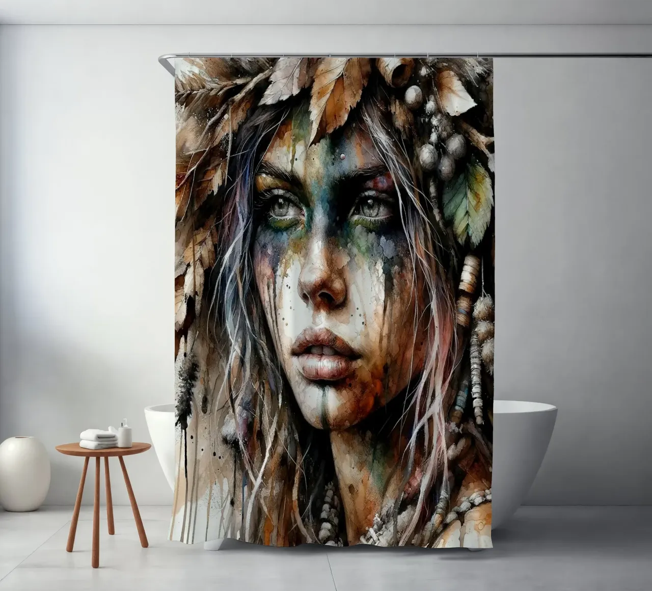 Mächtiger Druide Duschvorhang von Chromatic Fusion Studio