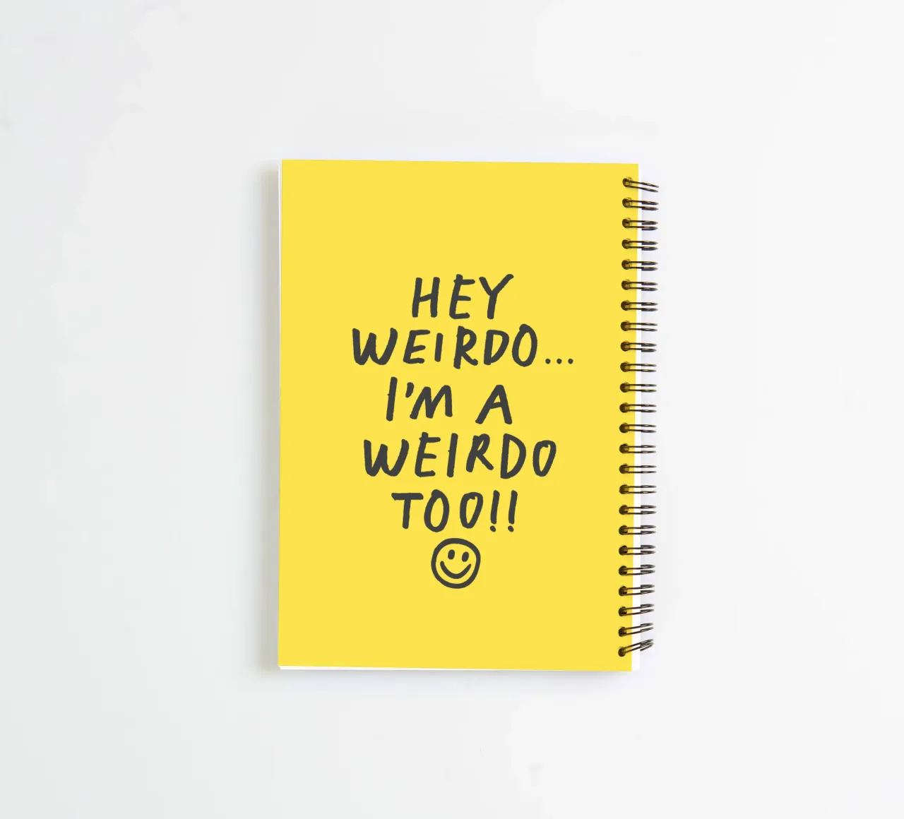 Hey Weirdo I'm a Weirdo Too Quirky Handwritten Smiley Face Ringbuch von THE MOTIVATED TYPE