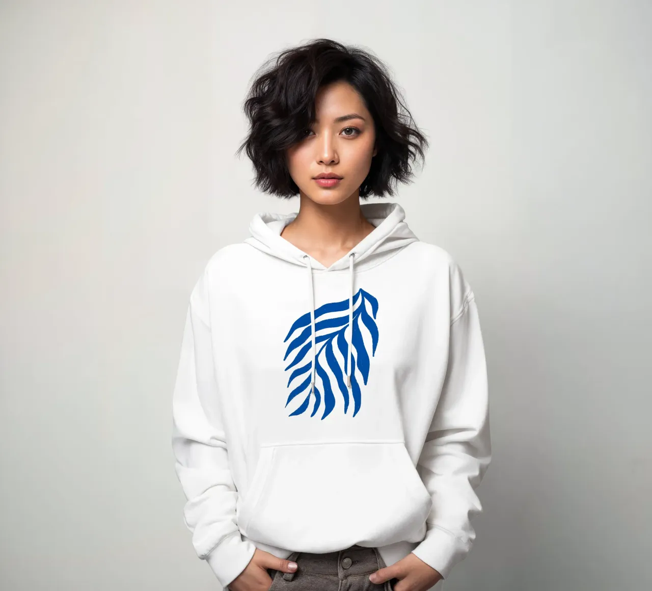 Blue Silhouette Textured Branch 3 hoodie by Wackapacka