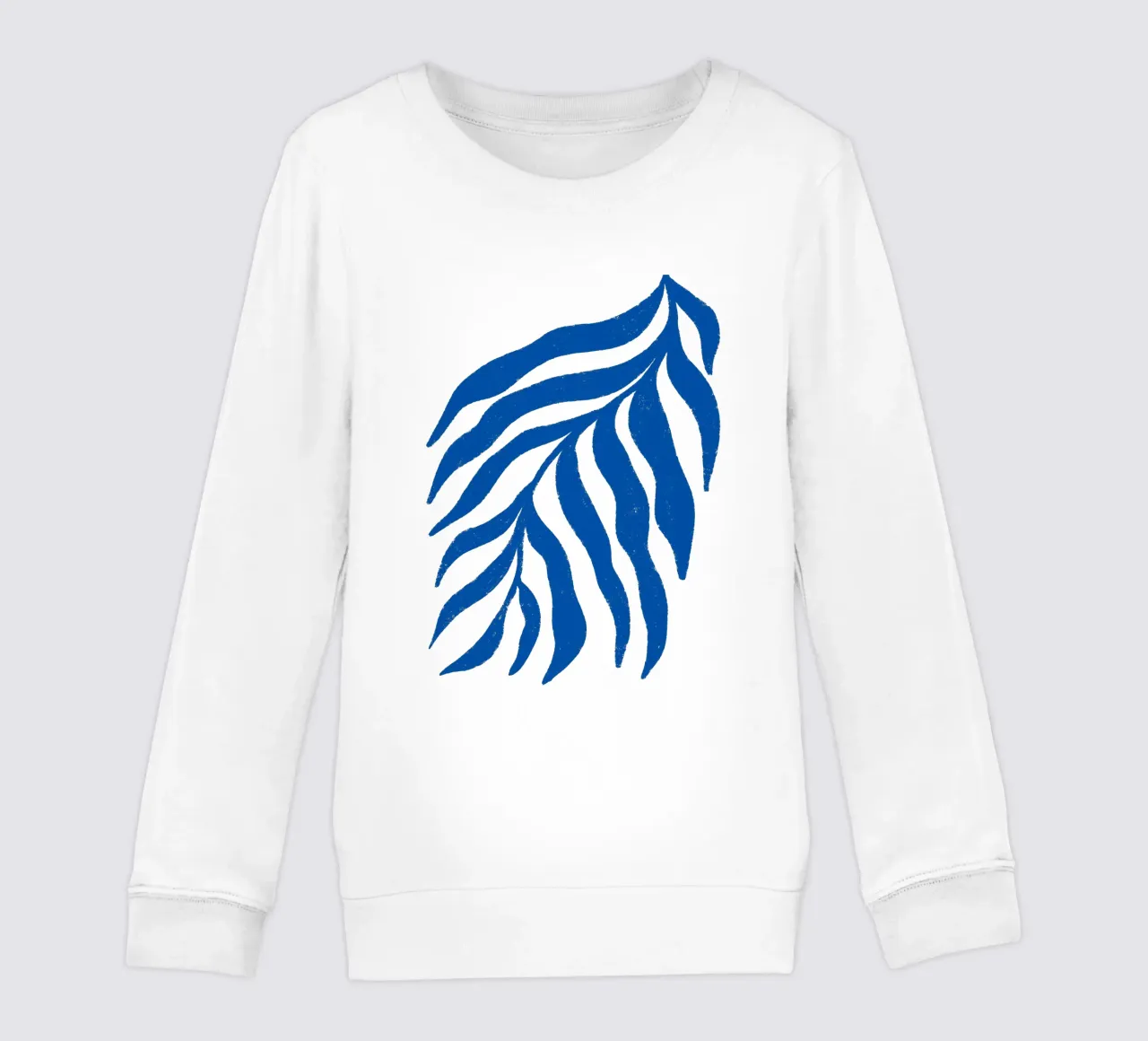 Blauer Scherenschnitt Strukturierter Zweig 3 Kinder Sweatshirt von Wackapacka
