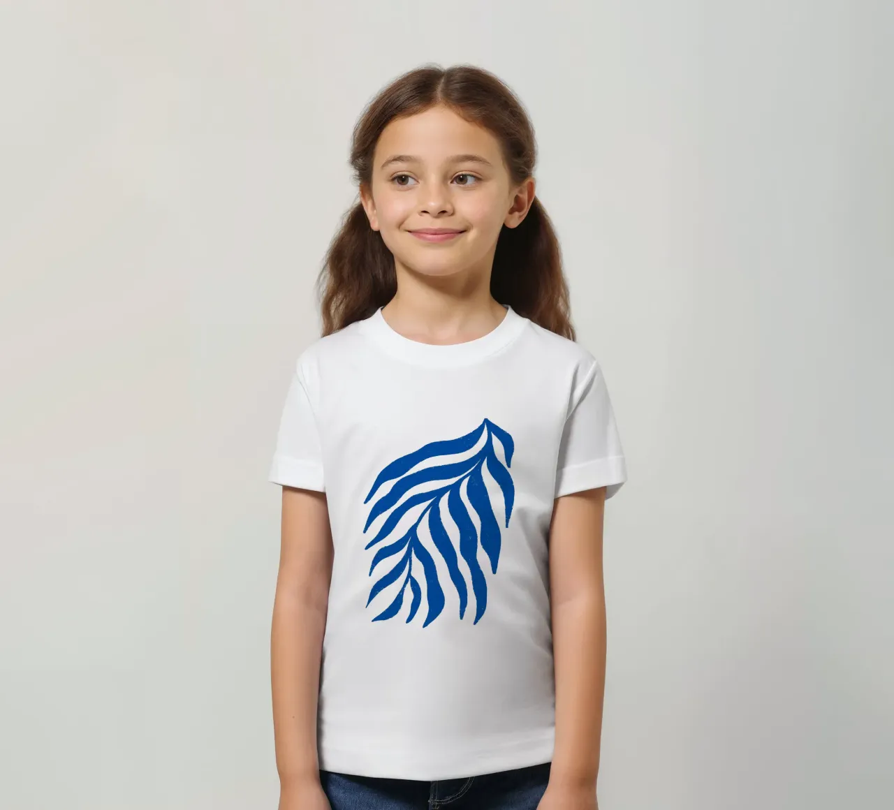 Blauer Scherenschnitt Strukturierter Zweig 3 Kinder T-Shirt von Wackapacka