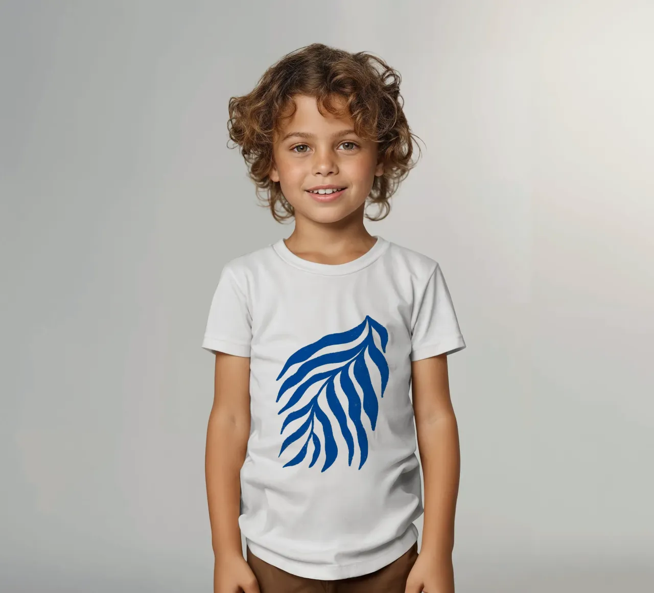 Blauer Scherenschnitt Strukturierter Zweig 3 Kinder T-Shirt von Wackapacka