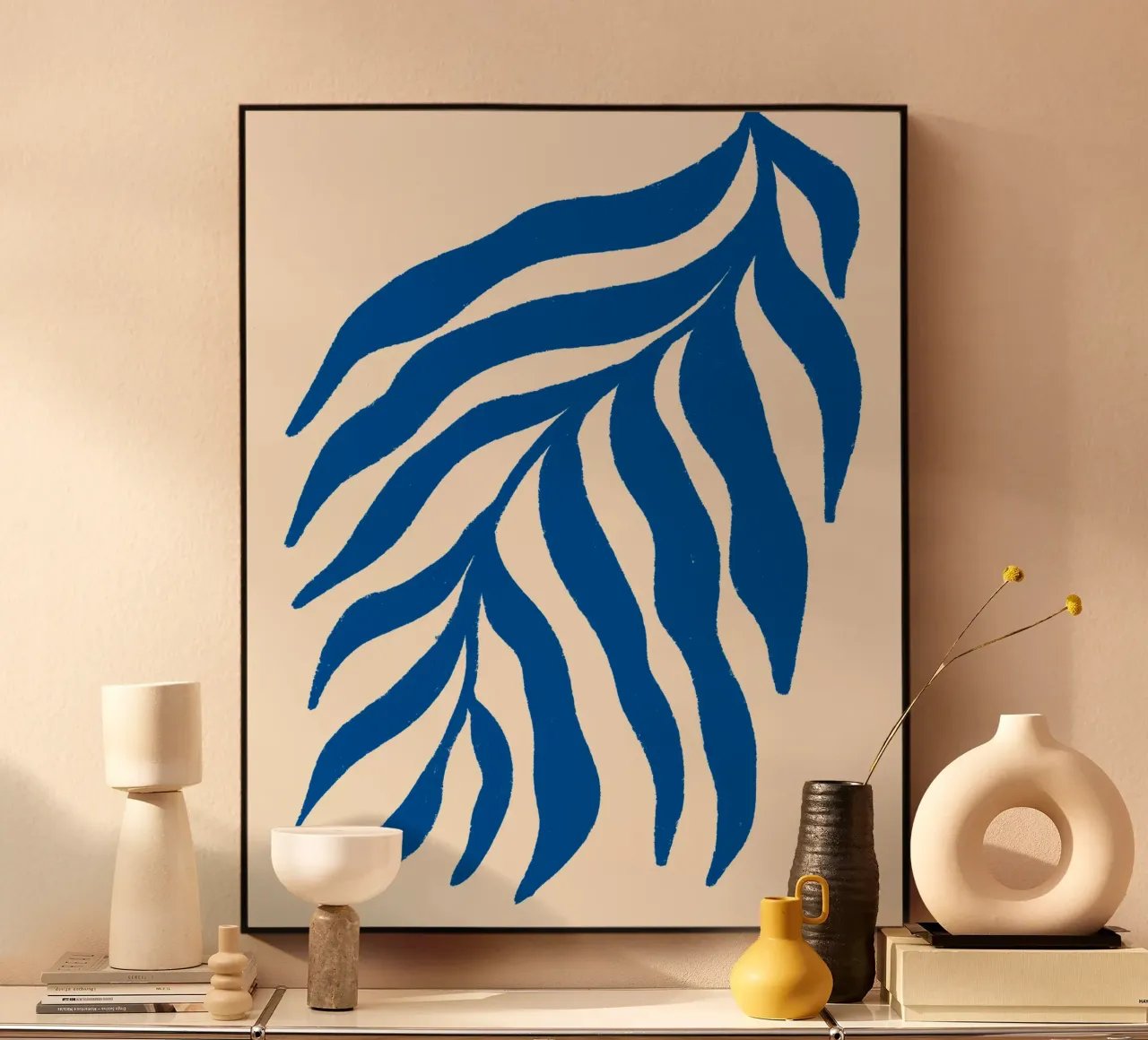 Blauer Scherenschnitt Strukturierter Zweig 3 Acryl-Glas von Wackapacka