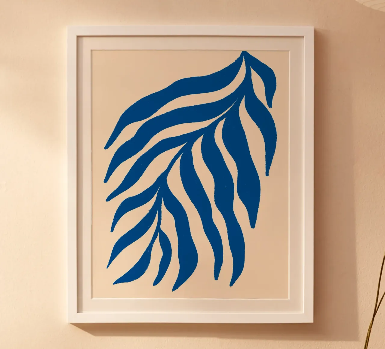 Silhouette blu ramo strutturato 3 poster con telaio in plastica da Wackapacka