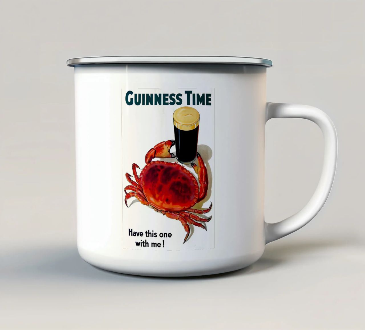 Tempo di Guinness Bevi con me tazza in smalto da Art of Saying