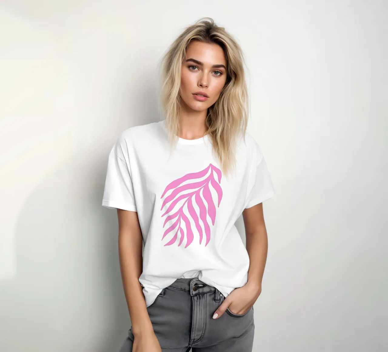 Pink Silhouette Textured Branch 3 t-shirt by Wackapacka