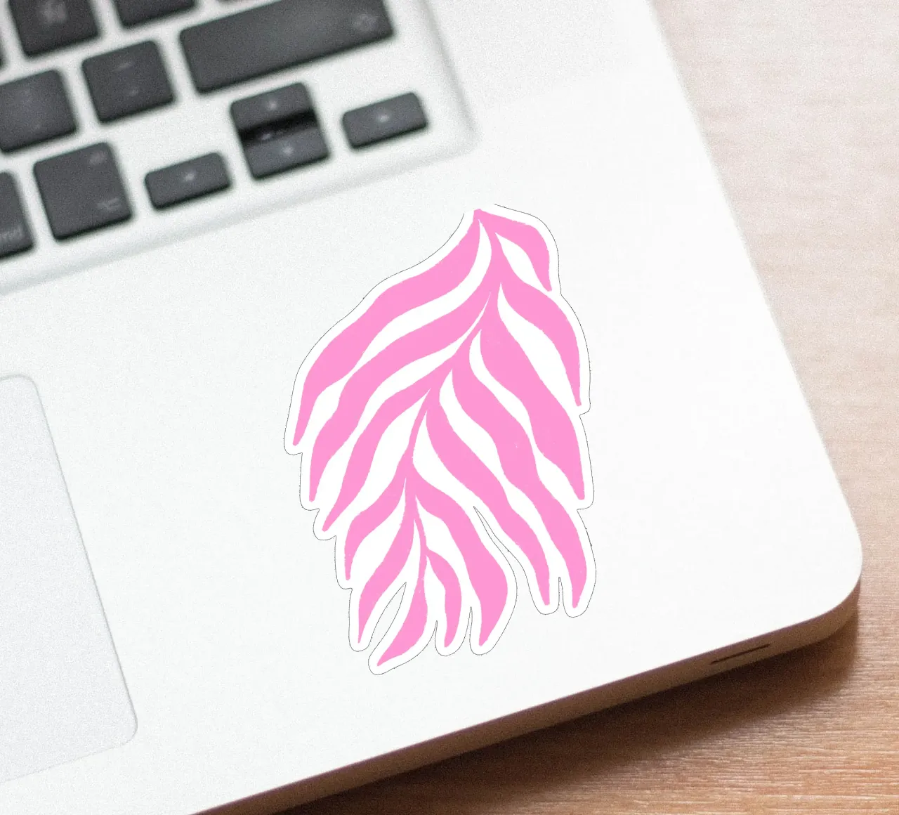 Rosa Silhouette Texturierter Zweig 3 Sticker von Wackapacka