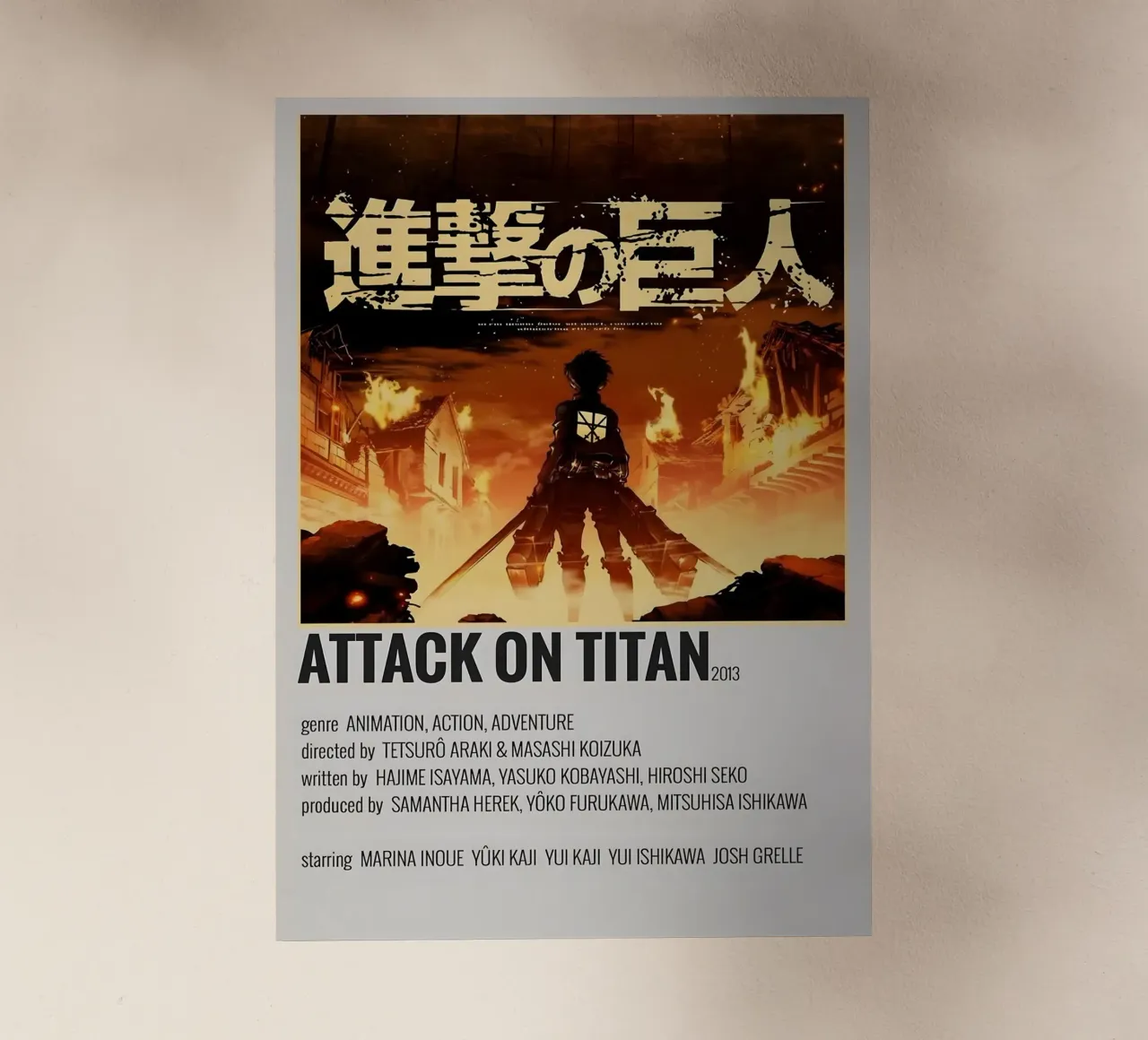 ATTACK ON TITAN 2013 pellicola backlit da Totoya
