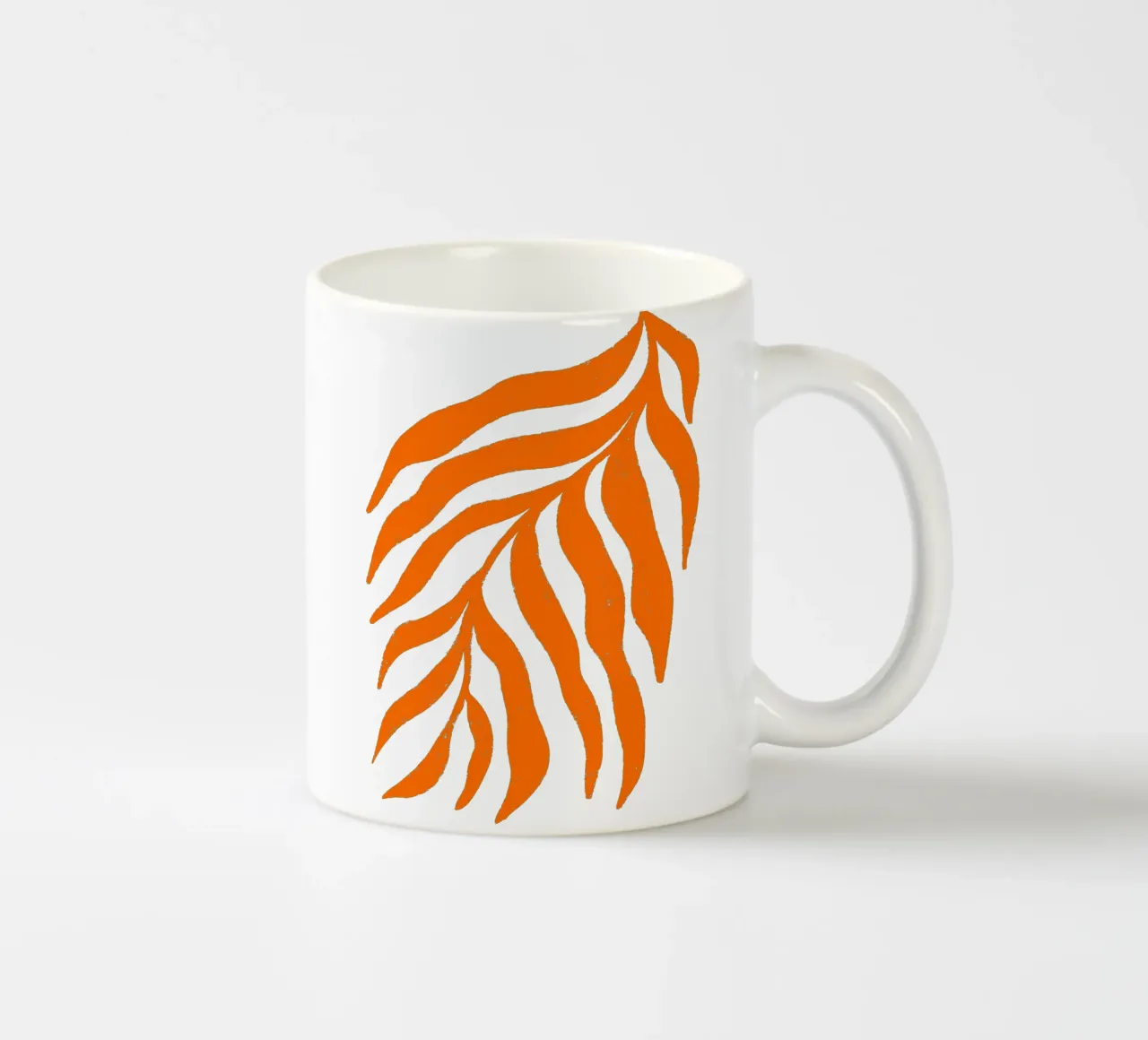 Orange Silhouette Textured Branch 3 ceramic mug by Wackapacka