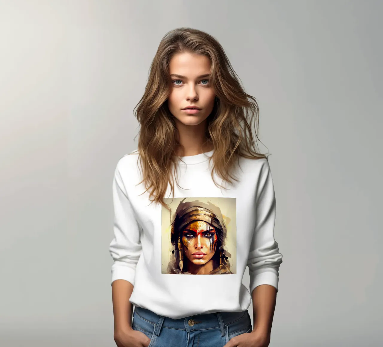 Mächtige ägyptische Kriegerin Sweatshirt von Chromatic Fusion Studio