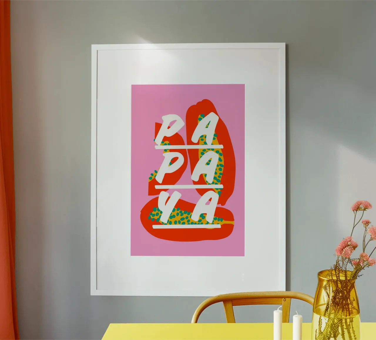 Papaya poster con telaio in plastica da Mariery Young