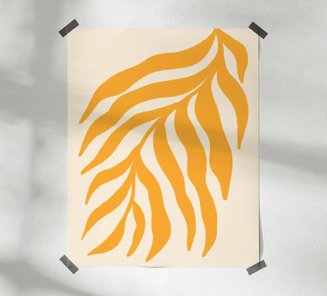 Silhouette jaune Branche texturée 3 poster de Wackapacka