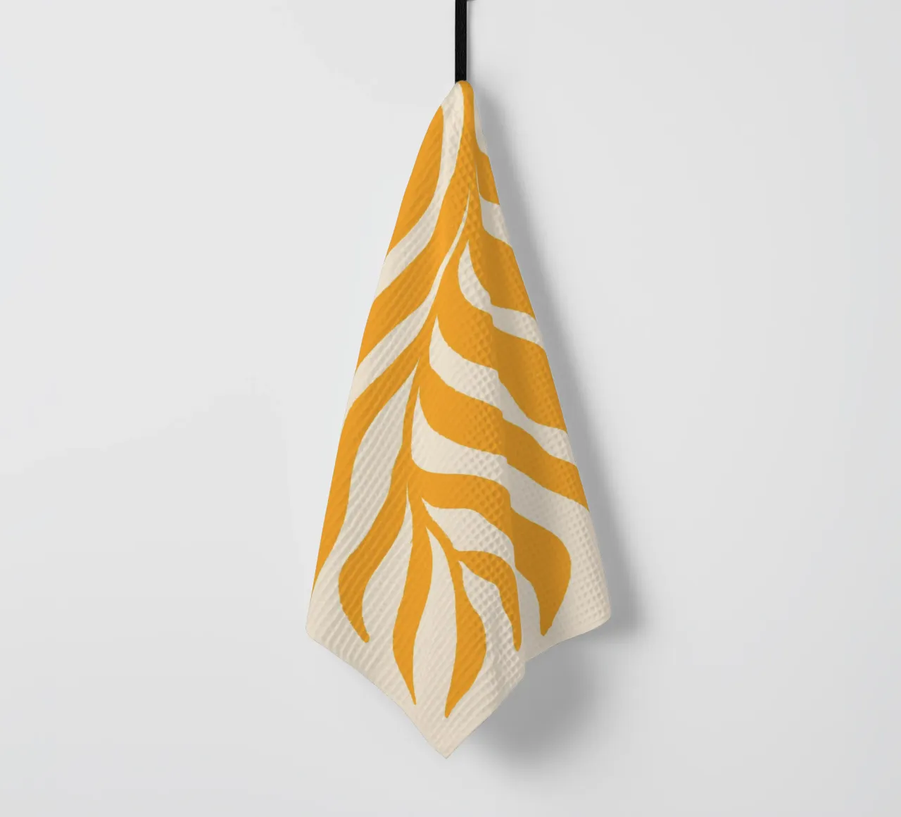 Silhouette jaune Branche texturée 3 torchon de Wackapacka