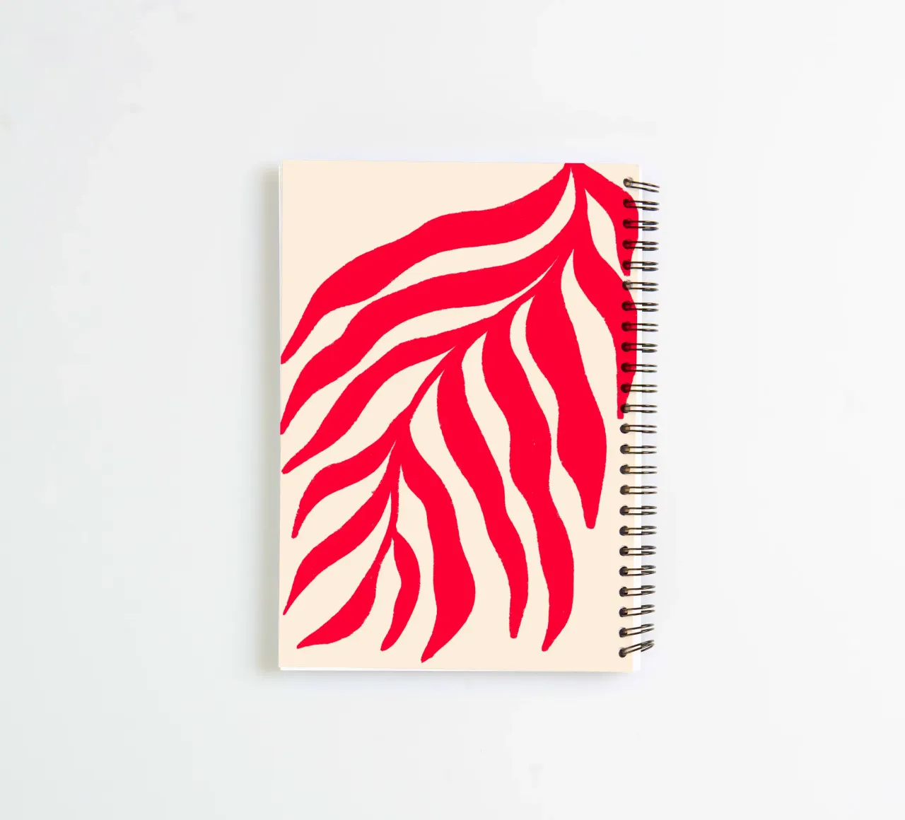 Red Silhouette Textured Branch 3 spiral notebook by Wackapacka