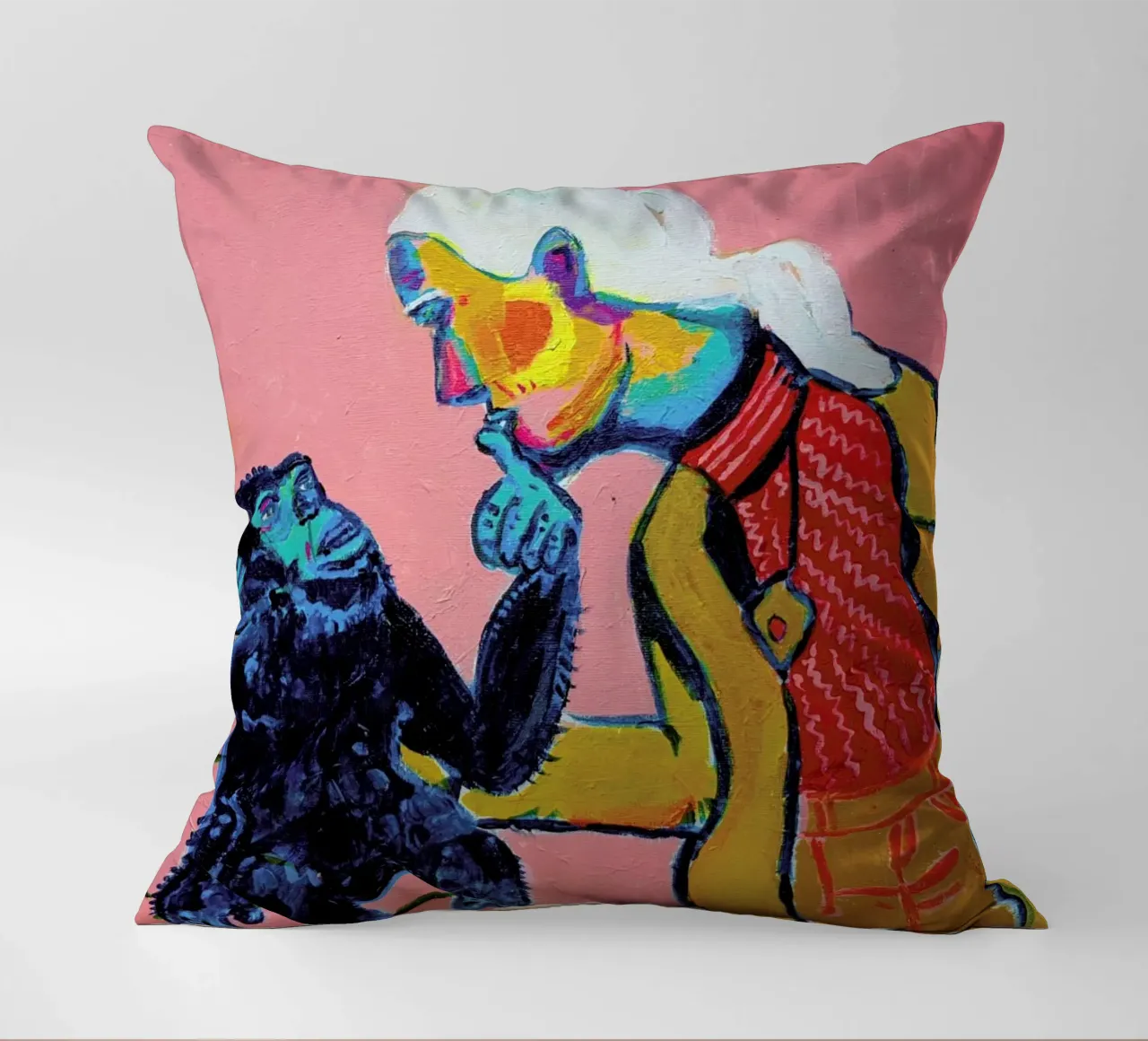Jane Goodall 2 decorative cushion by Blanca Nuñez Pozuelo